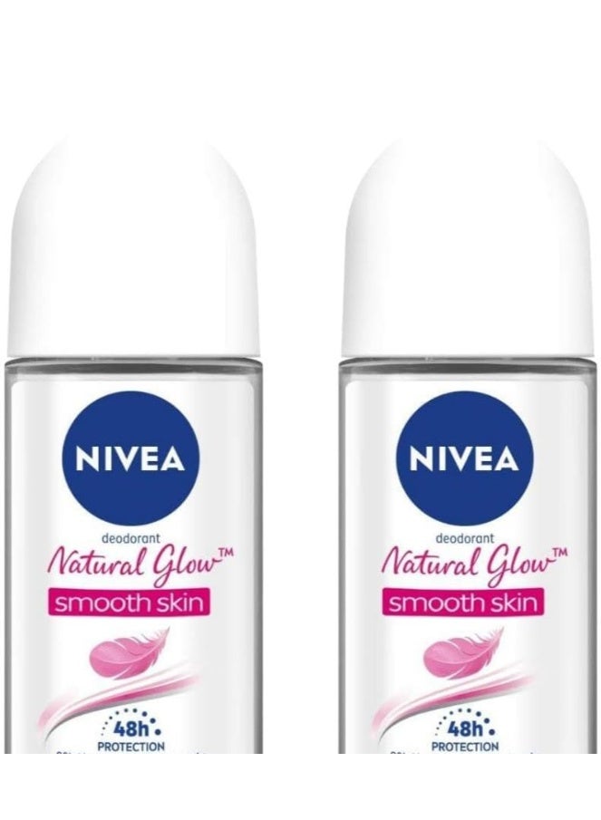 NIVEA Natural glow Deodorant Roll-on 2 units of 25ml Deodorant Roll-on - For Women - Image 1